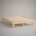 Doppelbett-Bettgestell aus massivem Kiefernholz mit Lattenrost, 160 × 200 cm, Natur