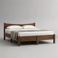 Doppelbett-Bettgestell aus massivem Kiefernholz, Nussbraun, Liegefläche 180 × 200 cm
