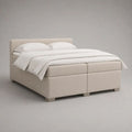 Boxspringbett-Set mit 2 Taschenfederkernmatratzen und Polyesterbezug, Beige/Natur, Liegefläche 180 x 200 cm