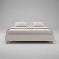 Polsterbett ohne Kopfteil, Liegefläche 160 x 200 cm, Polyester und Massivholz, Beige