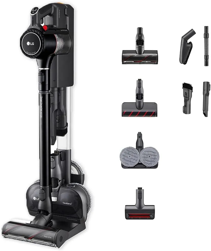 LG Akku-Staubsauger A9K-ULTRA1B, bis 120 Min., Electronics, inklusive. Zwei Akkus, Ausziehbares Teleskoprohr, in Schwarz