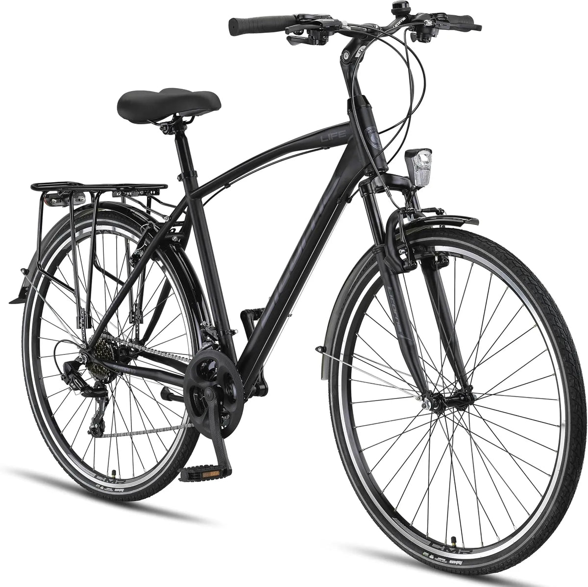 Fahrrad, Licorne Bike Trekking Bike in 28' für Herren Jungen Damen und 21 Gang Schaltung Citybike Life M-V-ATB