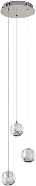 Hängeleuchte Esszimmer Leistung 15W Hängelampe Wohnzimmer Schlafzimmer Esszimmerlampe Pendellampe Lucande LED, Esstisch Pendelleuchte Glas chrom