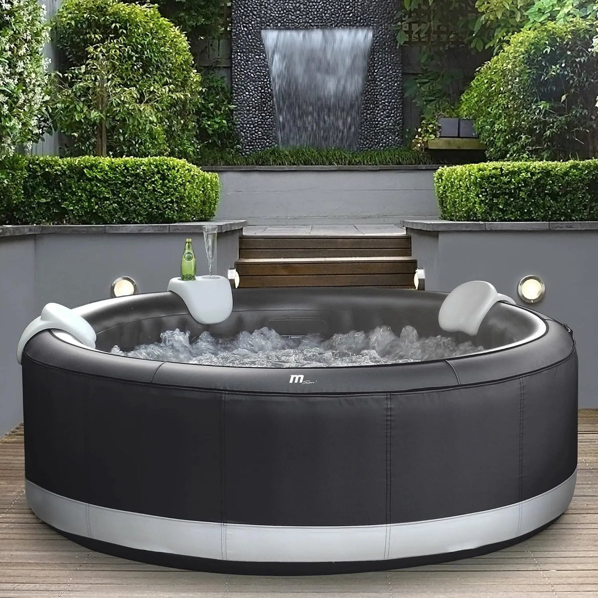 Whirlpool MSPA Camaro 6-Schicht-Material, Maße 204x204x70 cm, Aufblasbarer für 6 Personen mit 138 Massagedüsen, Ozondesinfektion & Rhino-Tech