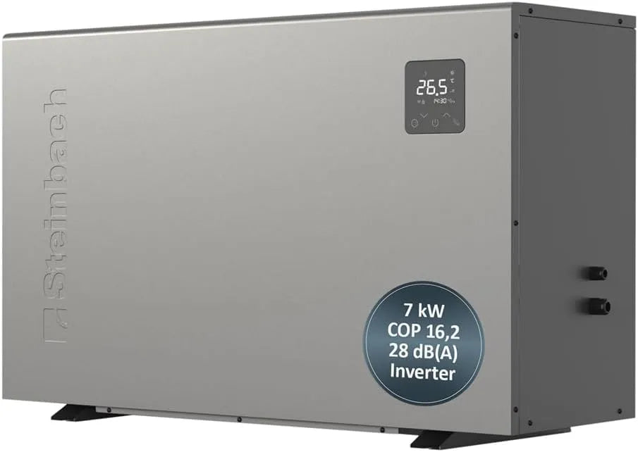 Pool 049312, STEINBACH Wärmepumpe Silent 7, Inverter Wärmepumpe für Pools bis 30.000 l, Heizleistung 7.000 W, Kabelgebunden