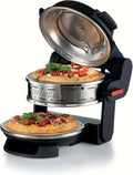 Ariete Forno Pizza Doppio 927, Pizzaofen mit 5 Kochstufen, Max. Temperatur: 400°C, 2 feuerfesten Antihaft-Platten, 2 Thermostate, in Schwarz