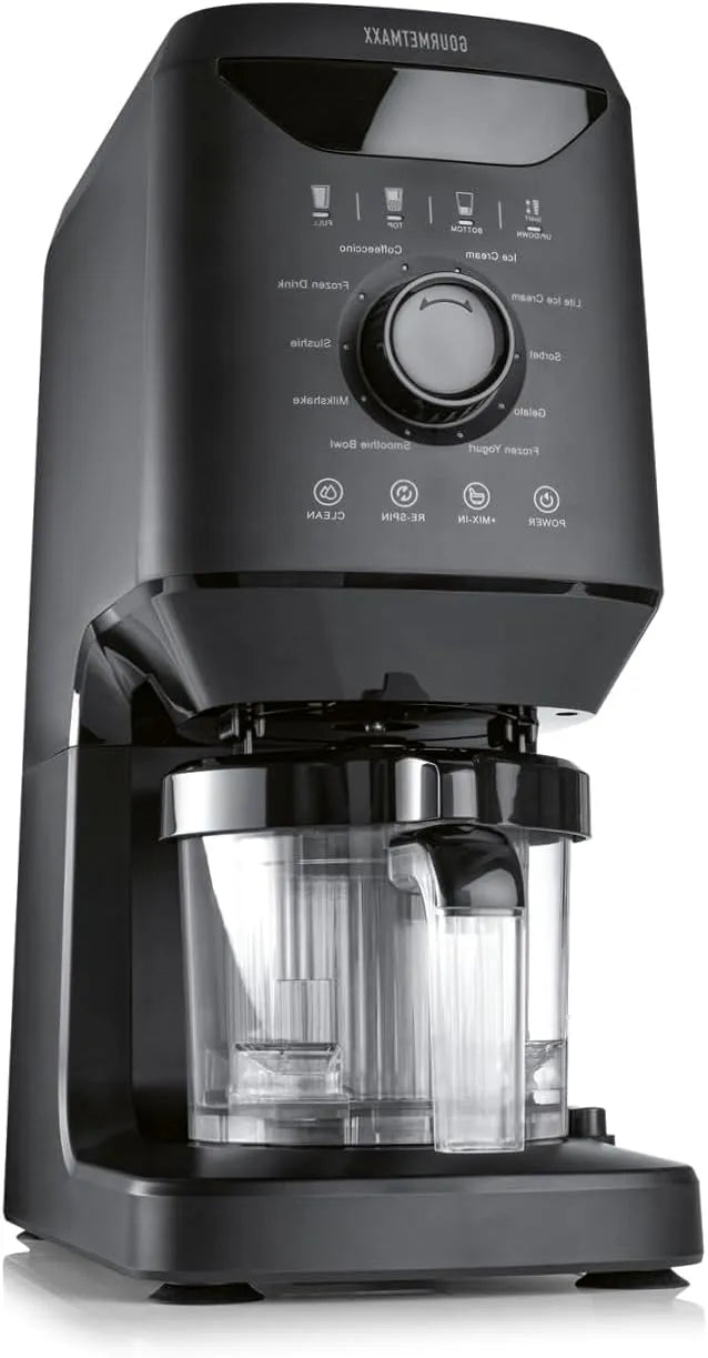 Eismaschine GOURMETmaxx SmoothUp, 800 Watt, 10 Betriebsprogramme inklusive. Mix-in-Funktion, 2 Becher inklusive, Eiscreme-Maschine