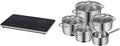 WMF Induktionskochfeld, Kult X Doppel, Leistung 3500 W & Provence Plus Topfset Induktion 5-teilig, Kochplatte bis 28 cm, Cromargan Edelstahl poliert