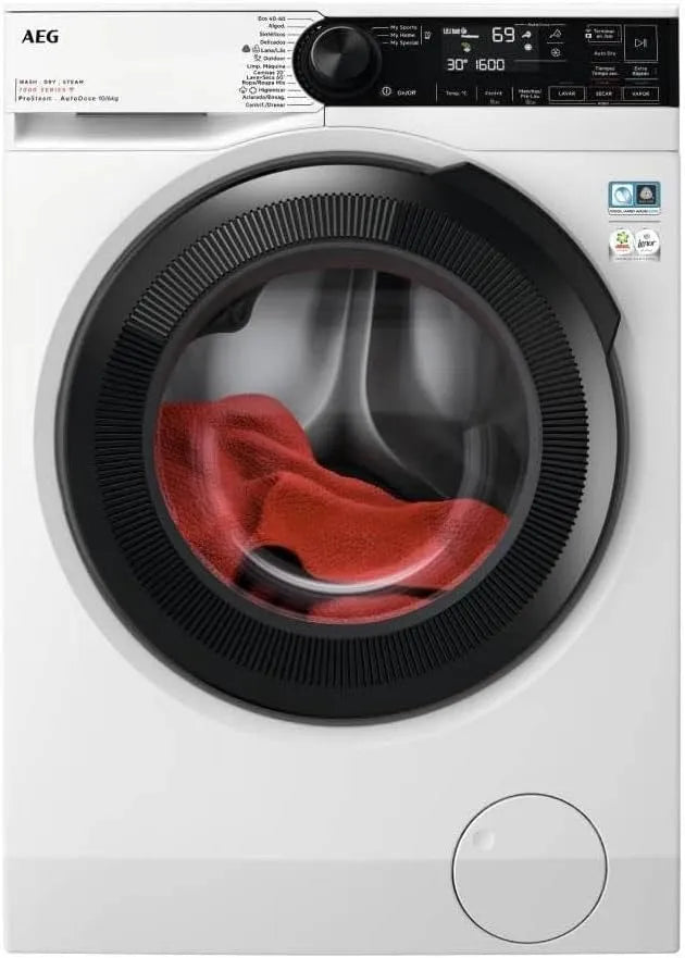 AEG Waschtrockner LWR7316O4Q 1600, Frontbeladung, freie Installation, WiFi-Konnektivität, LCD-Panel, Energieklasse D, Gewicht 10 kg trocken
