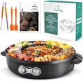 Grill, Food Party Hot Pot und Tischgrill Elektrisch Hotpot Topf Elektrogrill 220V 2200W 2 in