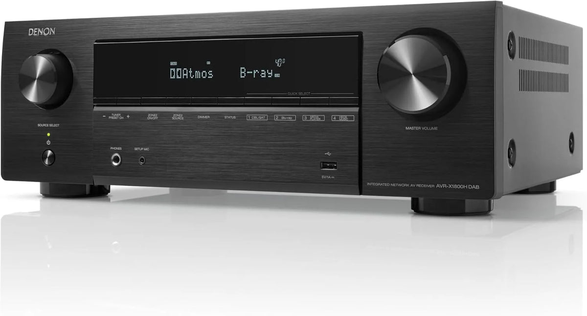 Modell 7.2-Kanal AV-Receiver AVR-X1800HDAB Denon, 6 HDMI Eingänge und 1 Ausgang, AirPlay 2, HEOS Multiroom, DTS:X, WLAN, 8K HDMI, Bluetooth