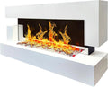 Elektrokamin 3XL 153x65zm CHEMIN'ARTE, Quartz mit heizung 2000W, Wandkamin Elektrisch, Weiß, Kamin deko, inklusive Fernbedienung, LED-Flammeneffekt