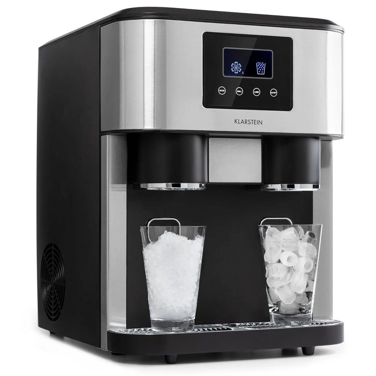 Klarstein Eiswürfelmaschine Klein, 15kg/24h, Fassungsvermögen 1,8L Eiswürfelbereiter, Eiswürfelbereiter für 15kg, Gewicht 15kg, Leichte Reinigung