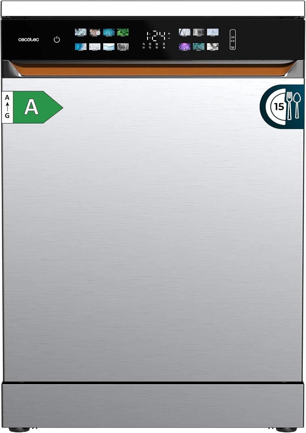 Cecotec Geschirrspüler 6900, Inverter Plus Motor, 8 Betriebsprogramme, Dual Zone Wash, Leiser Betrieb, Bolero Aguazero Edelstahl. 60 Cm Spülmaschine