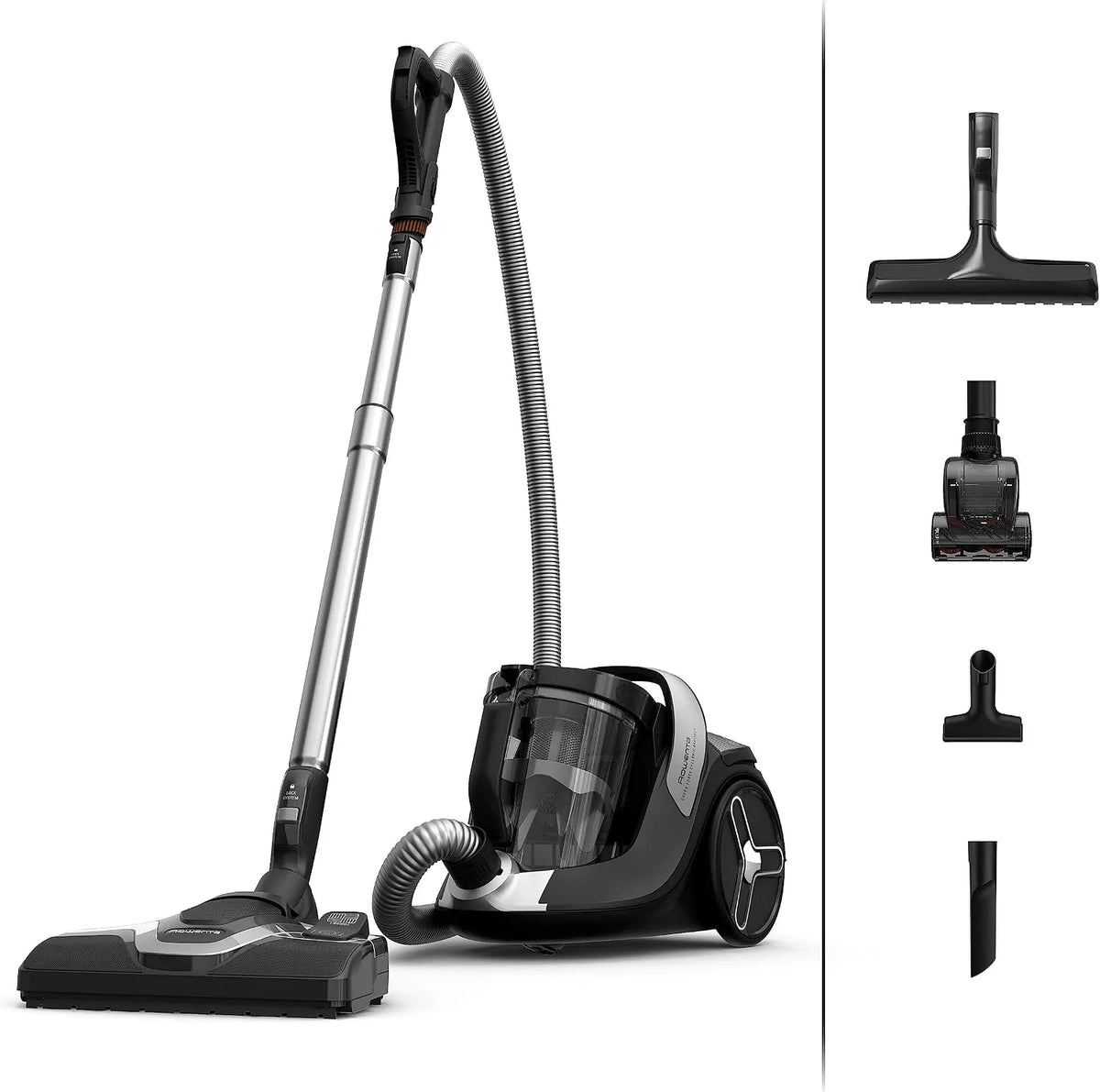 Rowenta Bodenstaubsauger RO7C66, Leistung 500 W, 2,5 Liter XXL Fassungsvermögen, besonders geräuscharm mit 66 Dezibel, ohne Beutel