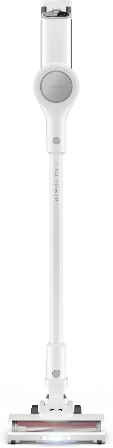 Sharp Staubsauger VC-SV10MMAEU-W HEPA13-Filter, Akku, 2 austauschbare Akkus, 50 Minuten Betriebszeit, Kabellos, Dual Power Comfort, Weiß