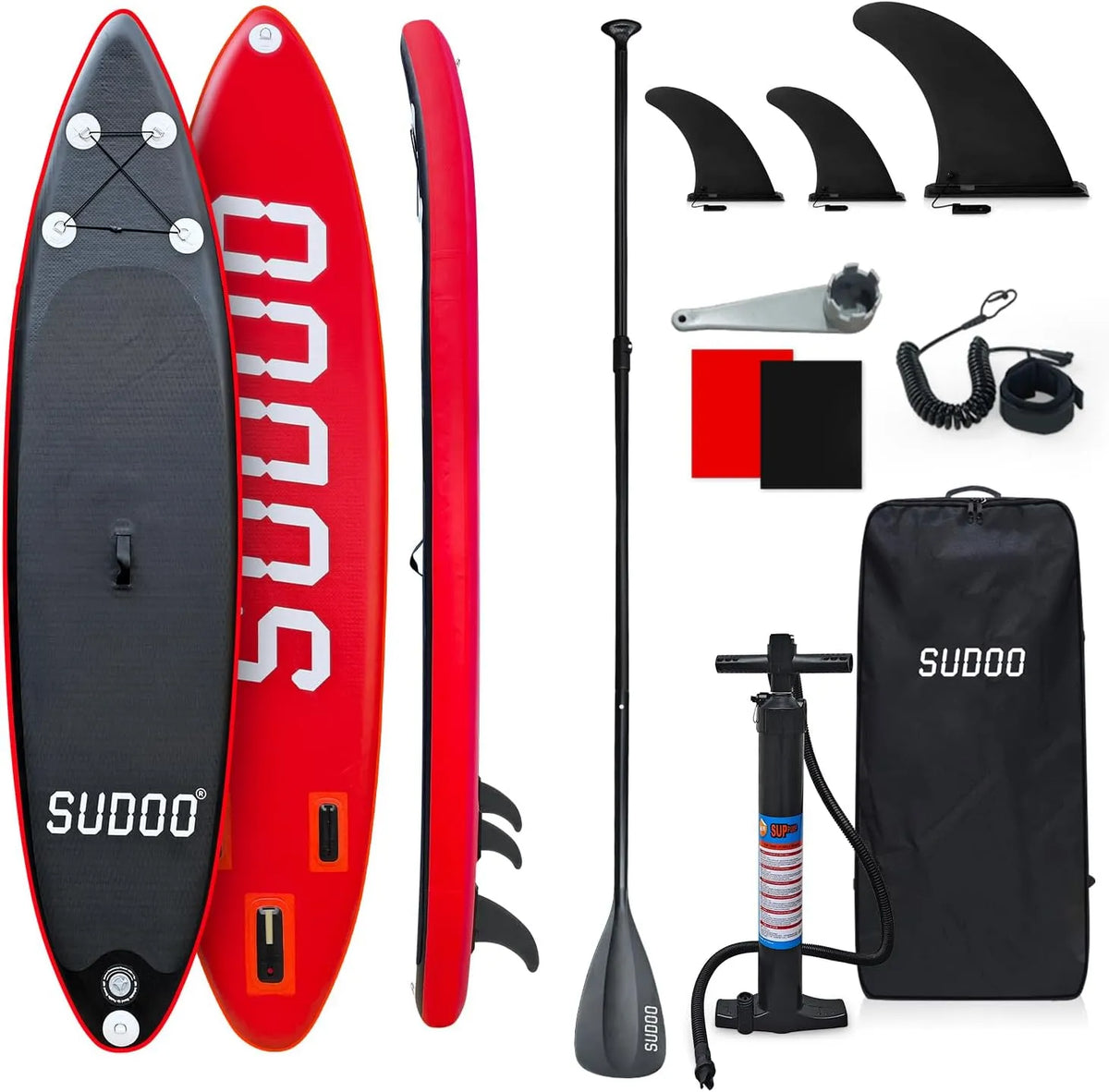 Paddling Board Aufblasbares SUP Board für 2+1 Personen Stand Up, Tragkraft bis 150KG, Familien, Surfboard für Erwachsene, Flossen, Rucksack