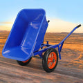 Schubkarre, Blauer Praktischer Handwagen for Die Familie, mit Großen Gartenwagen Rädern, Kippwagen mit Weichem Griff, for Lebensmittel, Strand, Sport