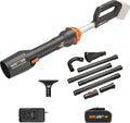 Worx Laubbläser WG543E.1, Nitro Profi Akku 20V, inklusive. PowerShare 4,0Ah Akku, bürstenloser Motor 2.0, Max. 209 km/h Luftgeschwindigkeit