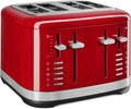 KitchenAid Toaster 5KMT4109EER, Breite 3,2 cm, Leistung 1960W, Extrabreite Schlitze, Auftau, Empire Rot, für 4 Scheiben, 7 Bräunungsstufen