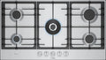 Bosch Kochfeld PCR9A5I90, Serie 6 Gaskochfeld, Breite 90 cm, Stahl, FlameSelect, Abnehmbare Magnetgriffe, WOK, Gussroste