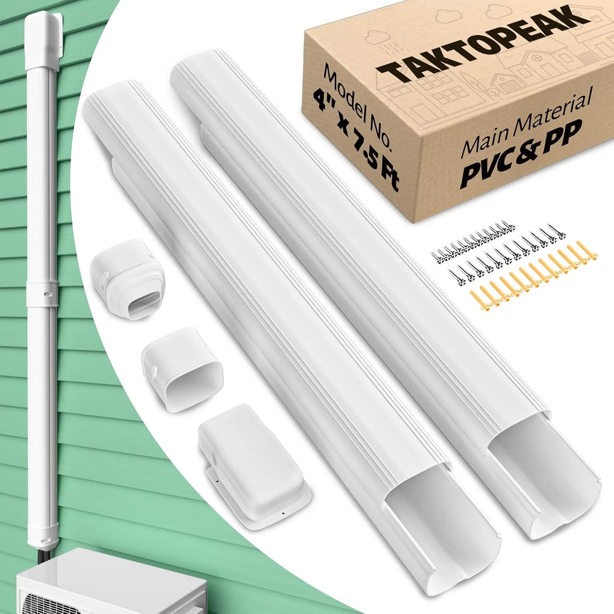 Klimaanlage, 2,3 m, Breite 10,2 cm, 4 Zoll, vollständiges Abdeckungsset
