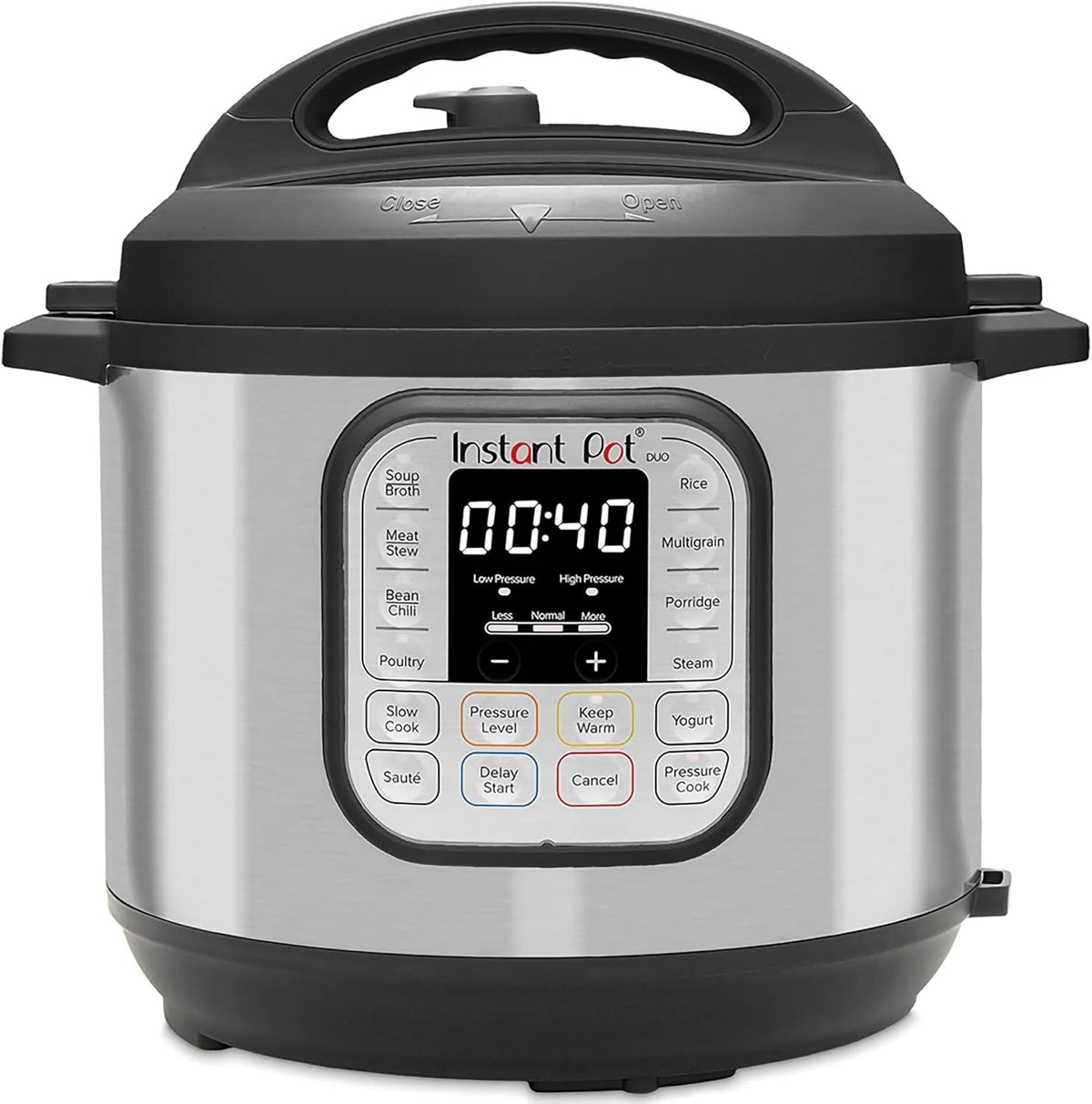Kochtopf DUO 80, Instant Pot IP V2 8L 7 in 1 Elektrischer Schnellkochtopf, Leistung 1200 W, und Verkleidung aus Edelstahl