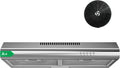 Dunstabzugshaube FIREGAS, Breite 60 cm, 250 m³/h, Fassungsvermögen 3 Leistungsstufen, Umluft- und Abluftbetrieb, inklusive. Kohlefilter, leise