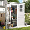 Gartenhaus, wetterfest 3.9 m³, Außenmaße: BxTxH:152x92x192cm Kunststoff-Harz, Fenster, Fahrradgarage, Outdoor-Lagerung für Mülleimer Hinterhof