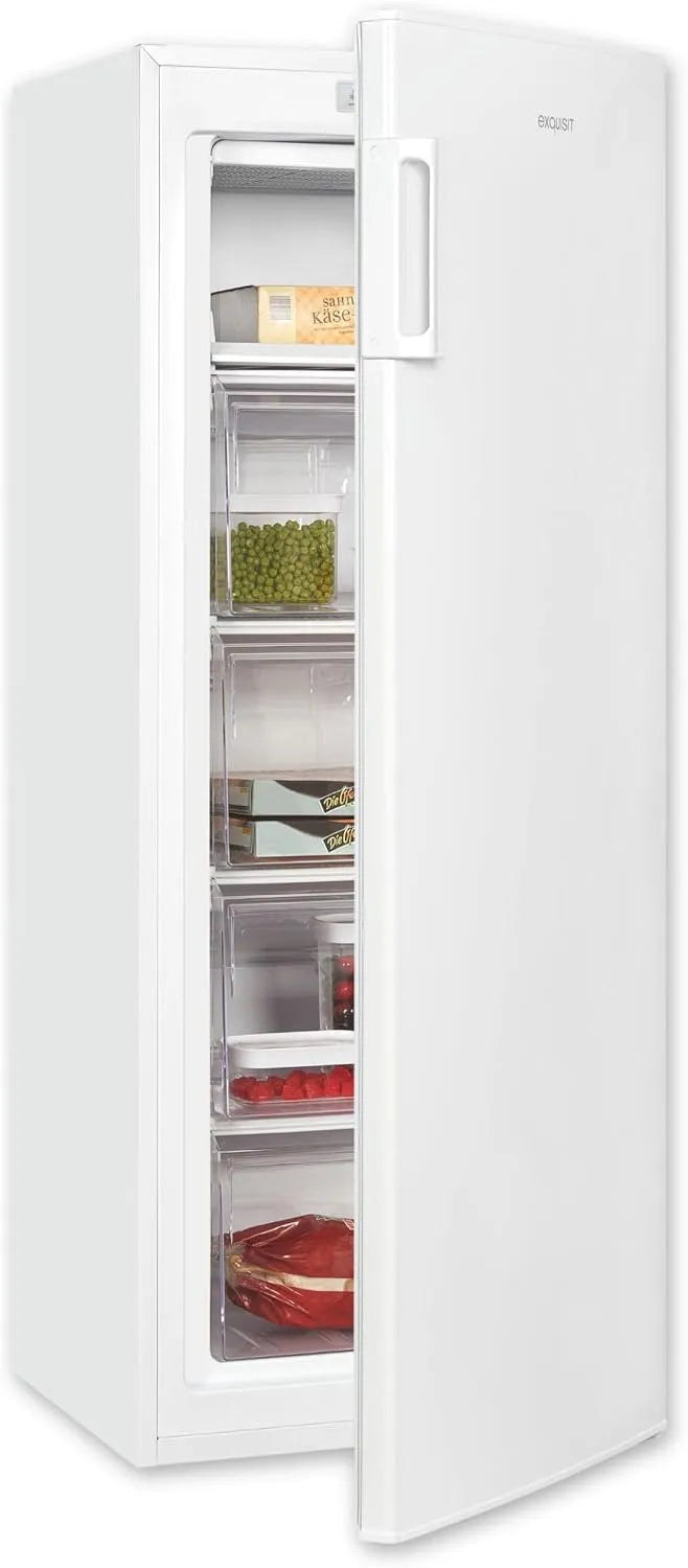 Exquisit Gefrierschrank 4-Sterne-Gefrieren GS5230-H-040D, Fassungsvermögen 168 l Nutzinhalt, 40 dB, Energieeffizienzklasse D, hohe Bauform, weiss