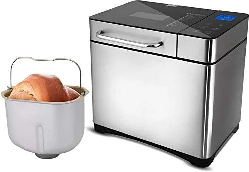 Mit 19 Programmen Coocheer Brotbackautomat, programmierbarer 15 Stunden Timer, Baguette und Joghurt, blaues Hintergrundbeleuchtung