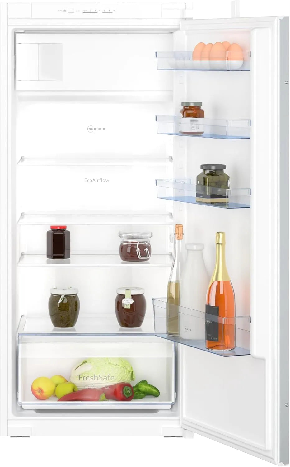 Neff Kühlschrank KI2421SE0, Maße 122,5x56 cm, Gefrieren 15l, HxB, Sicherheitsglas, Fresh Safe, N 30, Einbaukühlschrank, Kühlen 172 l, 35dB