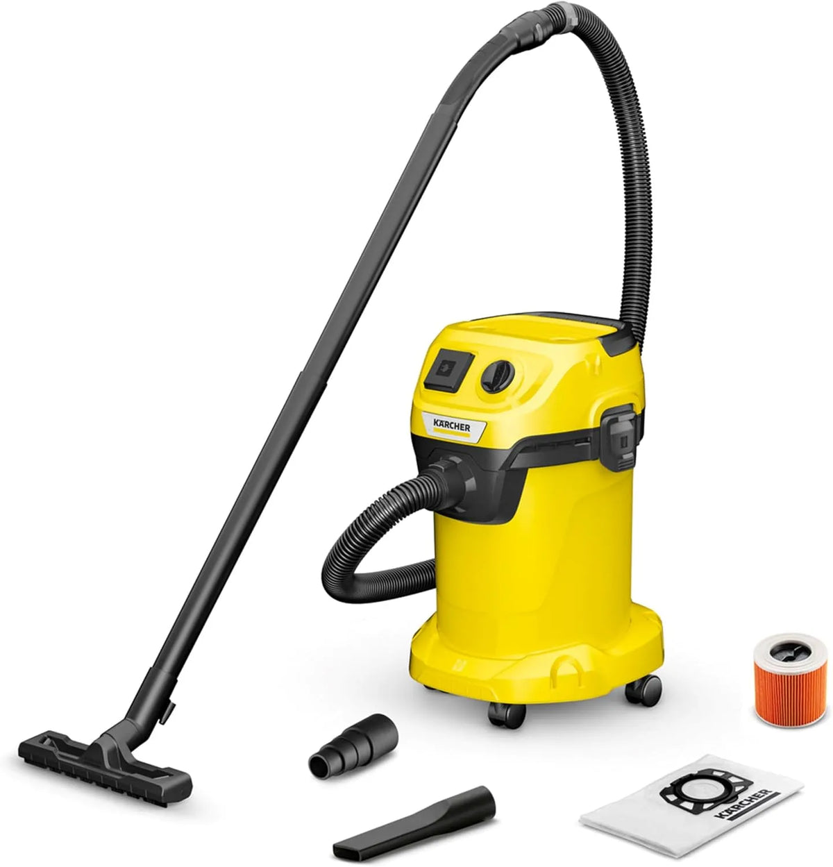 Kärcher Nass-/Trockensauger, WD 3 P V-19/4/20, inklusive. Patronenfilter, Leistung 1.000 W, Kunststoffbehälter: 19 l, Saugschlauch: 2 m