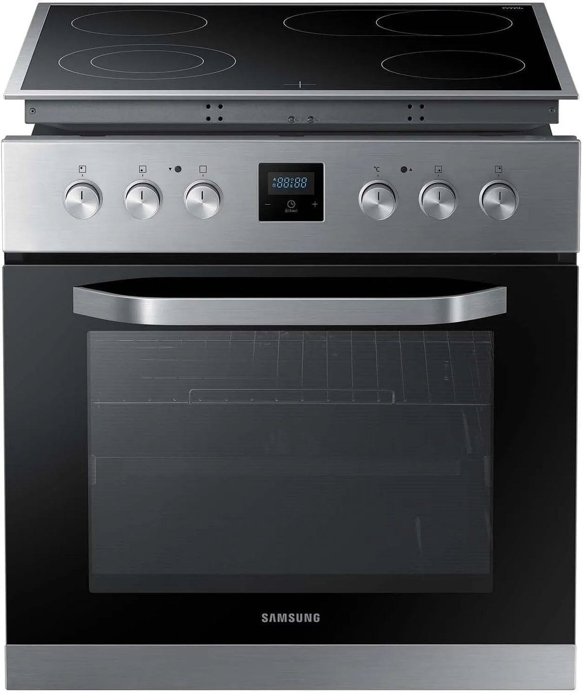 Samsung Backofen F-NB69R3301RS, Herdset hend aus Ceranfeld und Einbaubackofen,69 ℓ, versenkbare Knebel, Glaskeramik Kochfläche