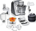 Bosch Küchenmaschine MUM56340, Serie 4, Schüssel 3,9 L spülmaschinenfest, Mixer 1,25 L, Leistung 900 W, 3 Scheiben, Fleischwolf, Zitruspresse, Silber