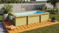 Pool Karibu, Gartenpool aus Holz mit 56 cm Wassertiefe, 2,2 m³ Volumen, aus Massivholz mit Skimmer, Filteranlage & Sand, Poolfolie