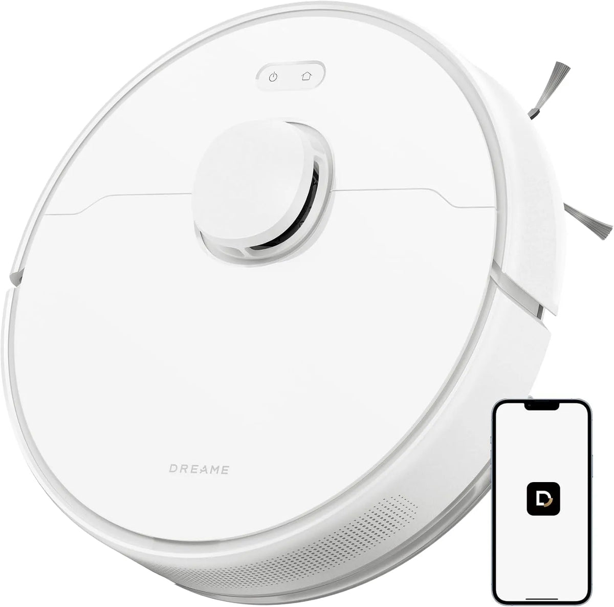 Dreame Saugroboter Gen2, D9 Max Staubsaugerroboter, 6000Pa mit Wischfunktion, Bewegliche Bürste, Karten für mehrere Böden, Ideal für Teppiche, Weiß