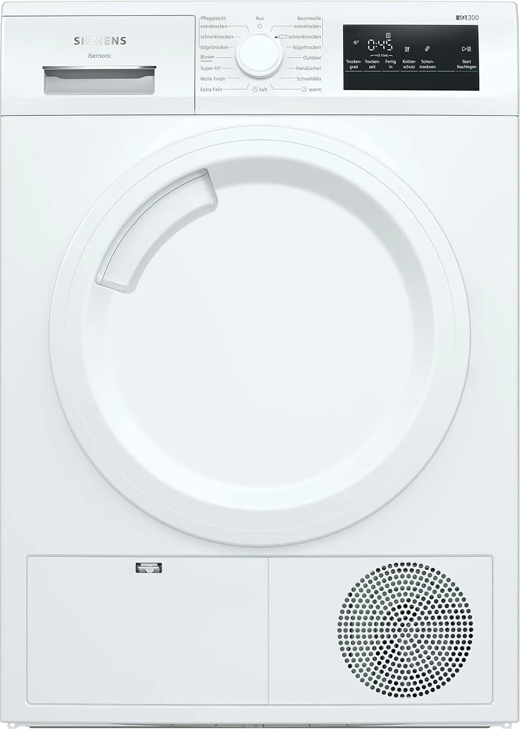 Siemens Wärmepumpentrockner WT43HV03 iQ300, Outdoor-Programm, für 7 kg Wäsche, 212 kWh pro Jahr, Weiß, autoDry