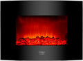 Cecotec Elektrokamin 2210, 2 Intensitäten, gebogenes Panel aus gehärtetem Glas, Timer, Leistung 2000 W, verstellbare Flamme