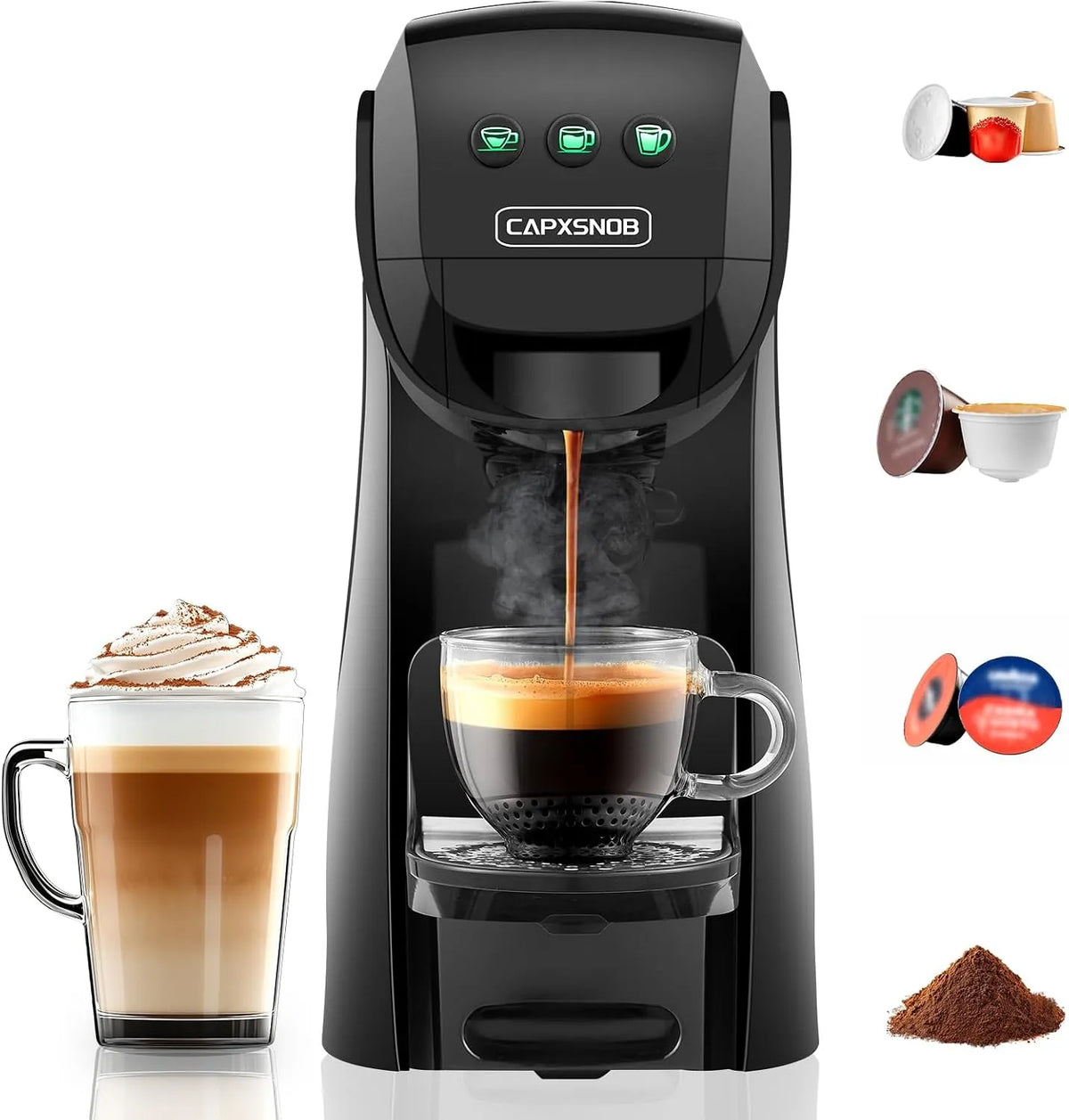 Nespresso Kaffeemaschine Warriors1, 4-in-1 Kaffeepadmaschinen für Original, Fassungsvermögen 0,8 L, 20 bars, Dolce Gusto