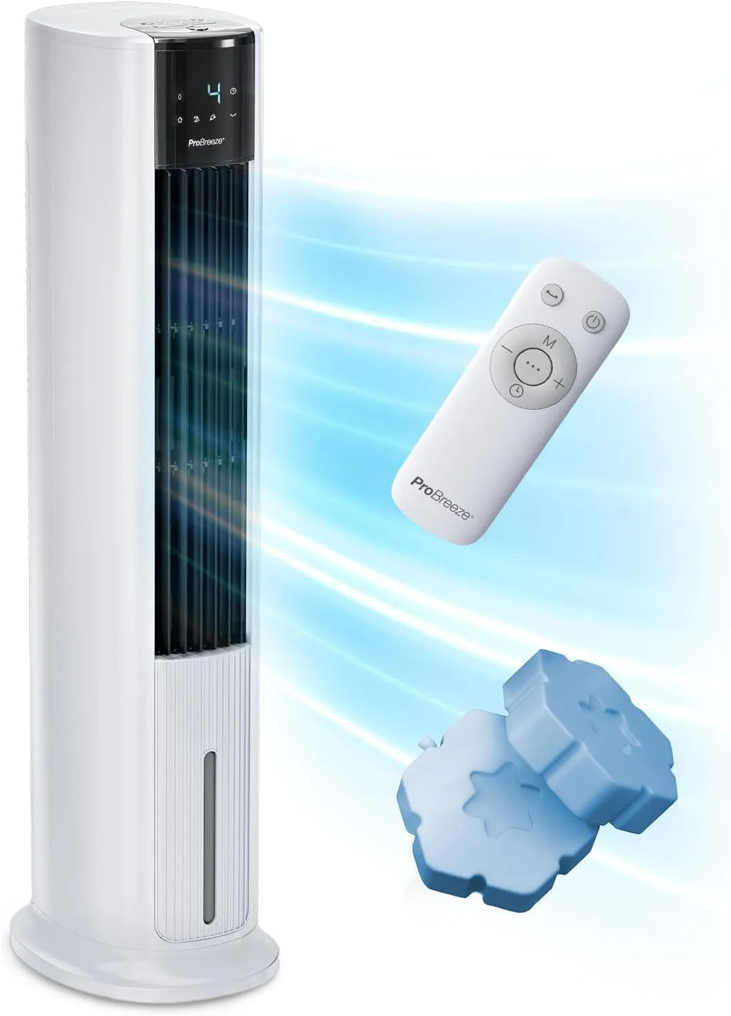 Klimaanlage, Mobile ohne Abluftschlauch, 4 Gebläsestufen, Luftkühler inklusive Fernbedienung, Verdunstungskühler, 4 Modi, Fassungsvermögen 7L