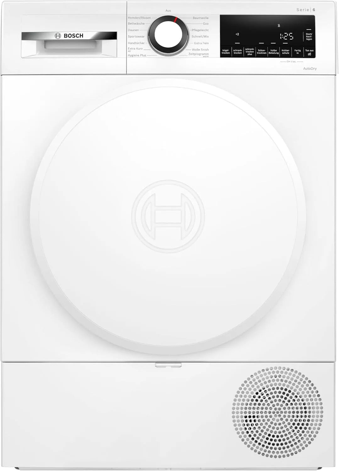 Bosch Wärmepumpentrockner WQG233D21, Serie 6, 9 kg, Easy Clean Filter, Schnell-Trocknung, Halbe Beladung Option, mit Feuchtesensorik, Weiß
