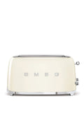 Smeg Toaster TSF02CREU, 2 Schlitze für 4 Scheiben, Leistung 1500W, Heizfunktion, Creme, Maße 2x4, 6 Vergoldungsniveaus, Abtau- und Bagel- Funktion