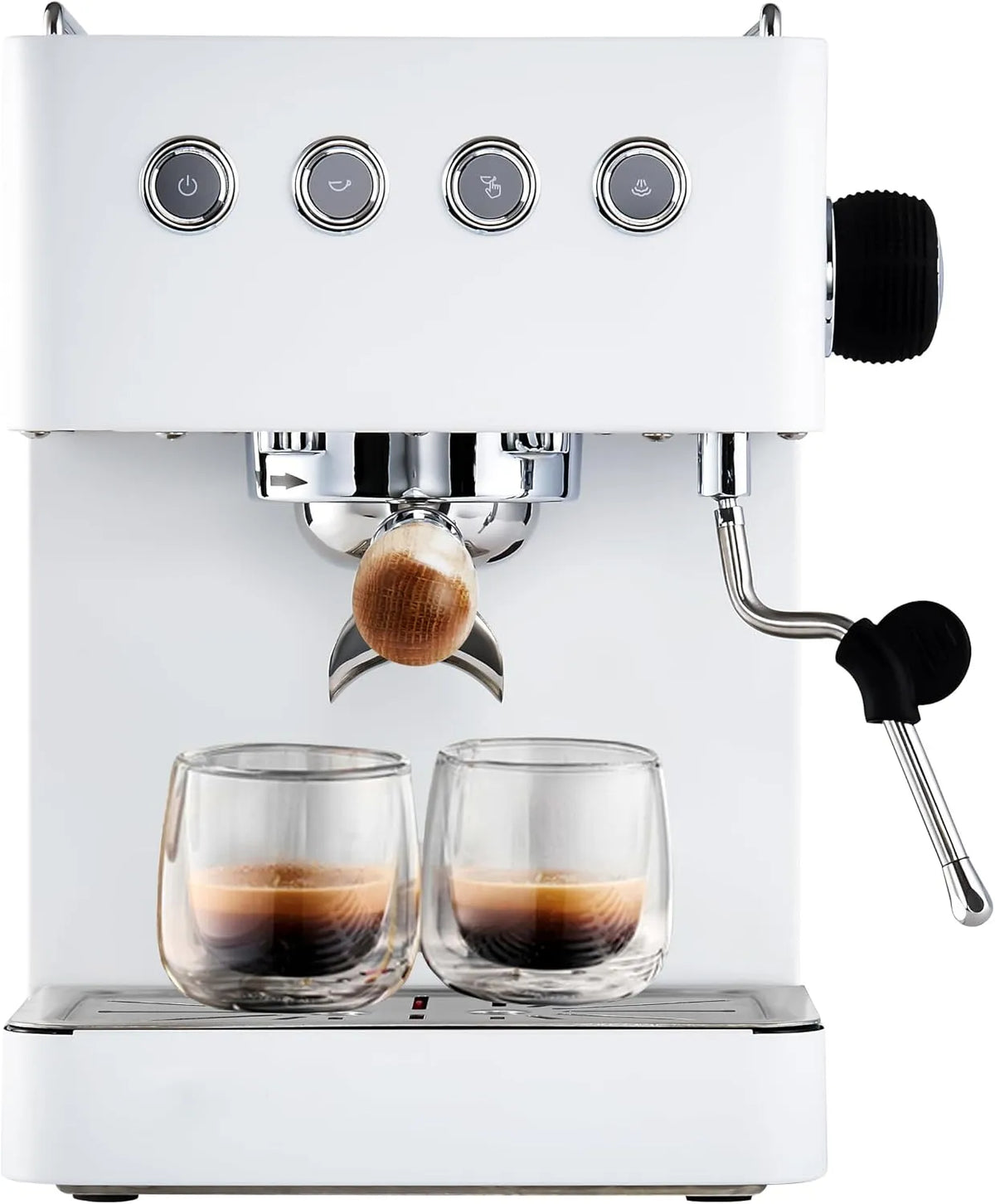 Espressomaschine, Kaffeemaschine mit abnehmbaren Wassertank, Heißwasser- und Dampffunktion, weiß, Solis Barista Gran Gusto, Edelstahl
