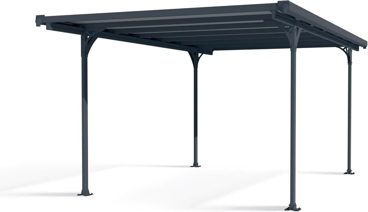 Carport 5000 Canopia by Palram, Bausatz Verona 504 x 299cm Einzelcarport Polycarbonat in Anthrazit für PKW aus rostfreiem Aluminium
