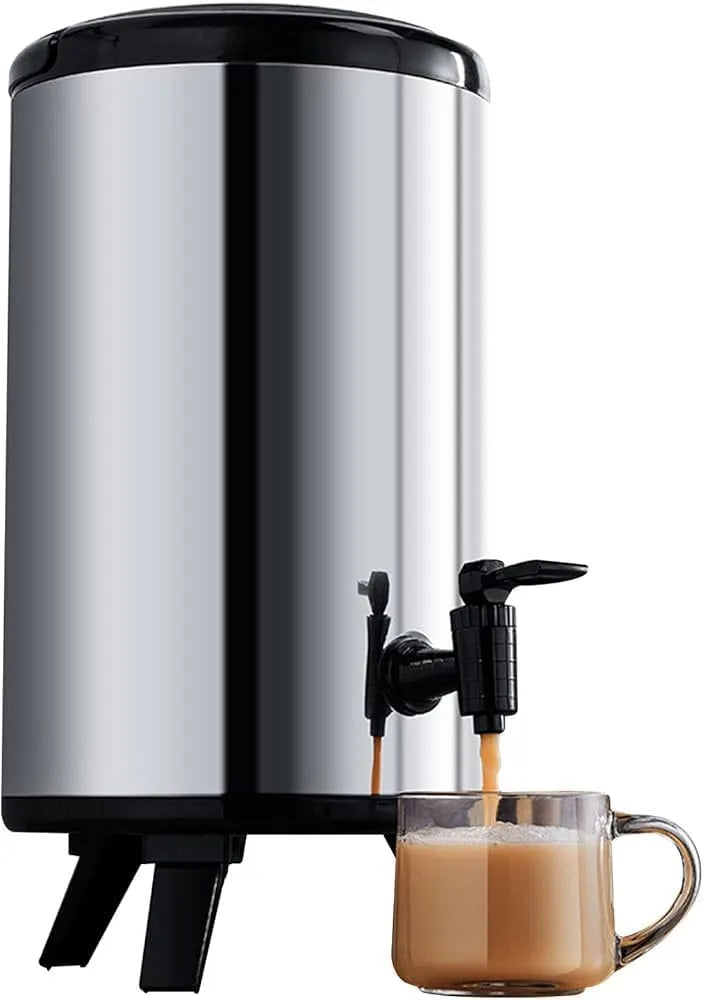 Edelstahl Spender mit Wasserhahn, Heiß- und Kaltgetränke-Server für Milch, Tee, Kaffee, ideal für den gewerblichen Gebrauch