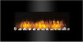 Elektrokamin Vancouver, Leistung 2000 W, Elektroherd mit LED-Flammen, Wandmontage, Elektroheizung 105,5 x 48 x 12 cm, mit Heizung, in Schwarz