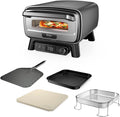 Ninja Heißluftfritteuse MO201EU, mit 30 cm Pizzastein, 4 Funktionen: Pizza, 5 Pizzaeinst., Artisan Outdoor-Pizzaofen und, Air Fry, Bake, Prove