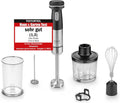 Caso Click & Mash, kabelloses 4 in 1 Stabmixer Set, akkubetrieben, Zerkleinerer, Milchaufschäumer, min, Geschwindigkeit von 6.000-13.000 U