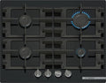 Bosch Grill PNP6B6K40, Serie 4 Gasherd, Breite 60 cm, Serie 6, in Schwarz Glas, gehärtetes Glas, Grillroste aus Gusseisen spülmaschinenfest